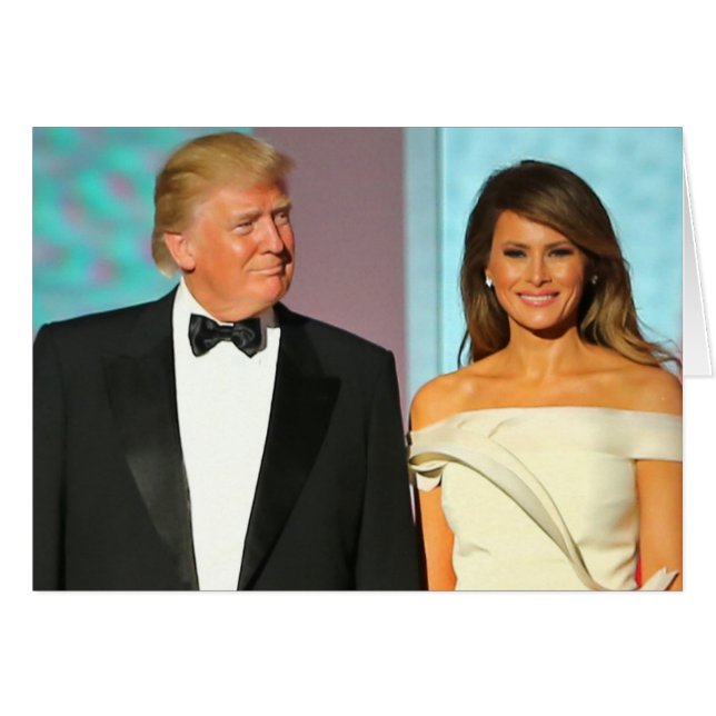 Koppla ihop först den Donald och Melania Hälsningskort (Framsidan Horizontal)