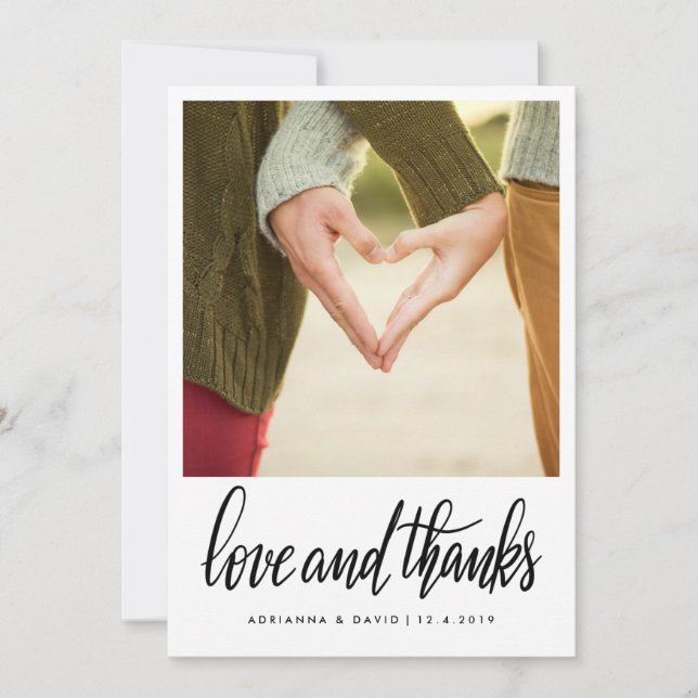 Koppla ihop fotobröllopkärlek, och tack skrivar (Framsida)