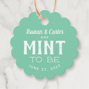 Koppla ihop minten för att gifta sig favörmärkren gåvor etiketter