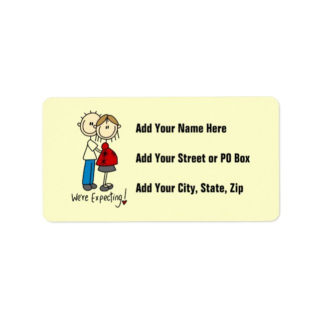 Koppla ihop oss förväntar T-tröja och gåvor Adressetikett (Framsidan)