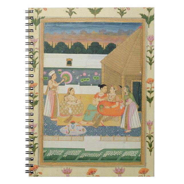 Koppla ihop på en terrass på solnedgången, från anteckningsbok (Framsidan)