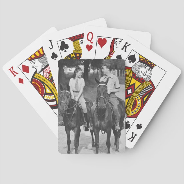 Koppla ihop ridninghästar spel kort (Baksidan)