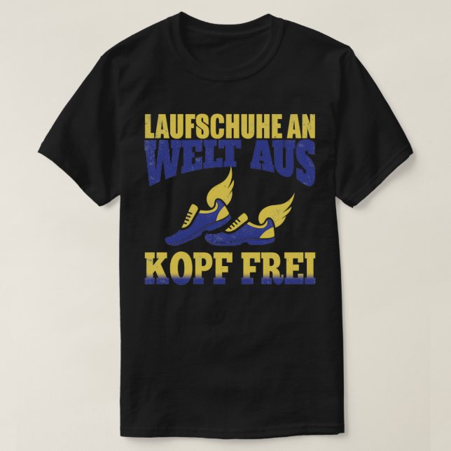 Koppla loss skor från huvudet till världen t shirt (Design framsida)