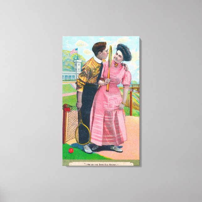 Koppla med Tennis GearSamma gamla racket Canvastryck (Framsida)