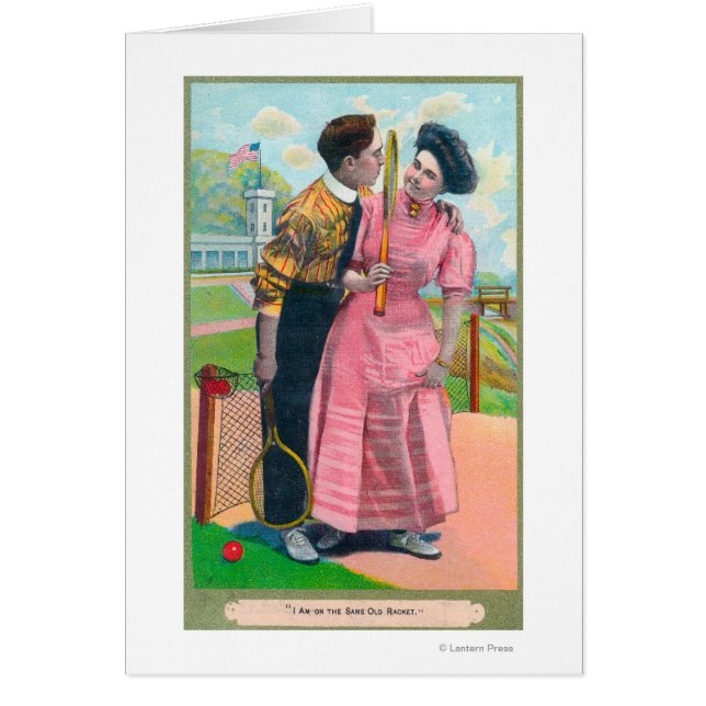Koppla med Tennis GearSamma gamla racket Hälsningskort (Framsidan)