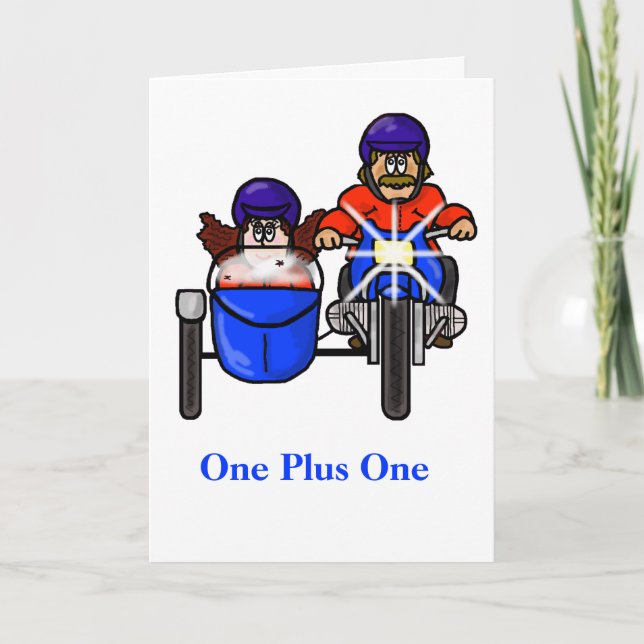 Koppla motorcykel med sidvagnskort kort (Framsida)