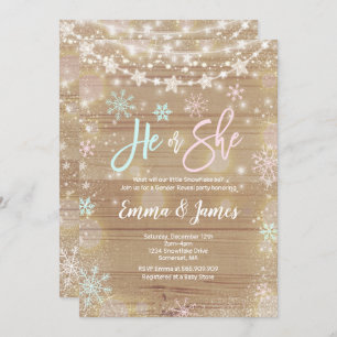 Koppla samman lantlig vit för vinterbaby inbjudningar