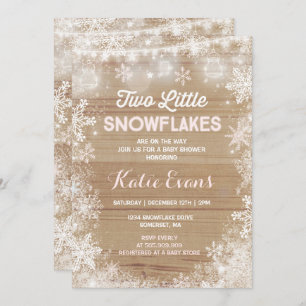 Koppla samman lantliga rosor för vinterbaby inbjudningar