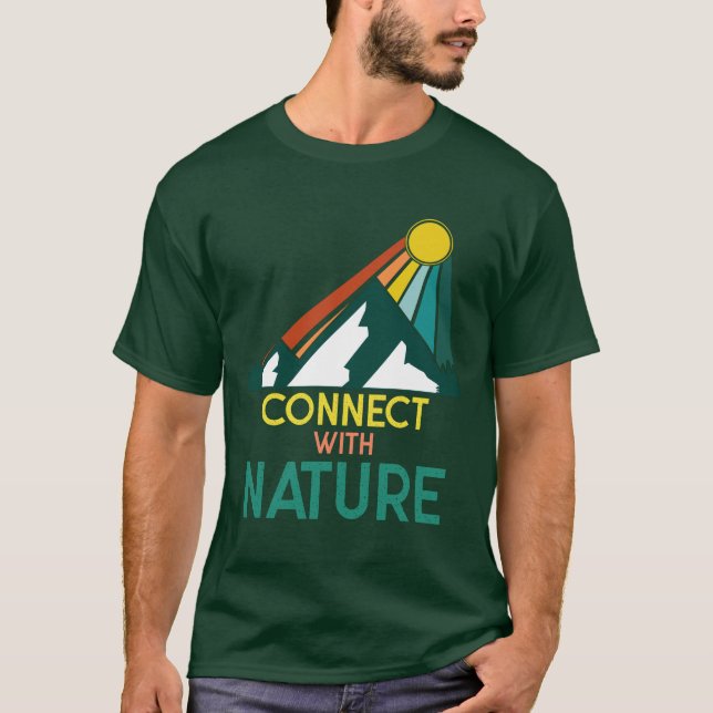 Koppla samman med naturen - sommar. t shirt (Framsida)