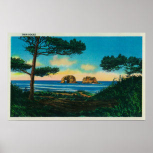 Koppla samman stenar på Oregon CoastCoast Poster