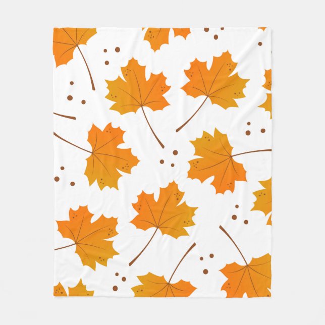 Koppla spegel: Tecknad Höst löv Fleecefilt (Framsidan)
