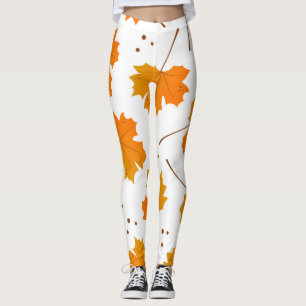 Koppla spegel: Tecknad Höst löv Leggings