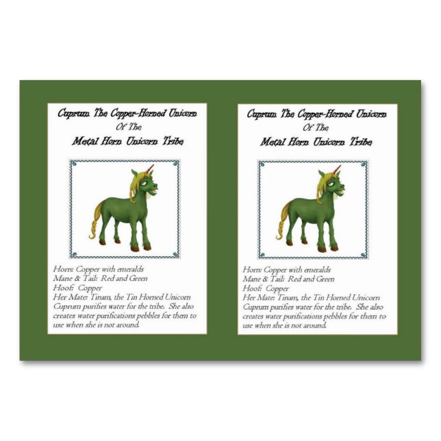 Koppla upp handelskortet för kopparhornsklubb bordsnummer (Framsidan)