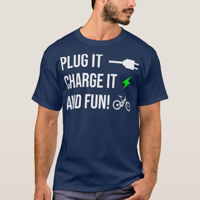 Koppla upp laddningen av roligten Design för EBike T Shirt (Framsida)