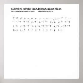 Koppla upp teckensnittstecken i Everglow-skript ti Poster