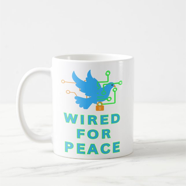 Kopplad för fred kaffemugg (Vänster)