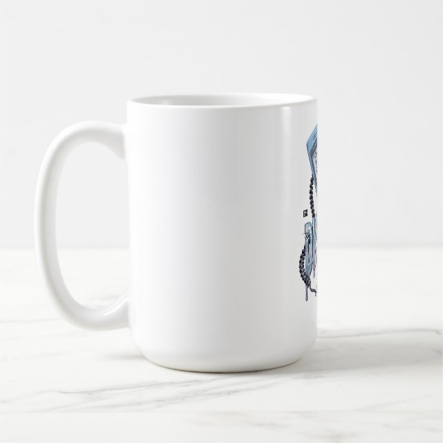 Kopplad Y2K-flipphone Uppbrottsmelankoli Vin Kaffemugg (Vänster)