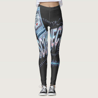 Kopplad Y2K-flipphone Uppbrottsmelankoli Vin Leggings