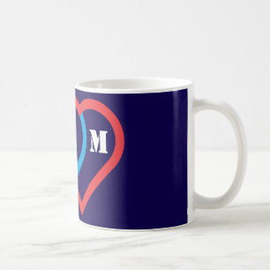 Kopplade hjärtan. Brev kan anpassas Kaffemugg