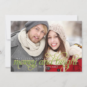 Kopplande skript och Bright Helgdag Card Julkort