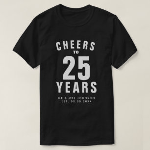 Kopplar ihop 25th bröllopsdagskjortor för t shirt