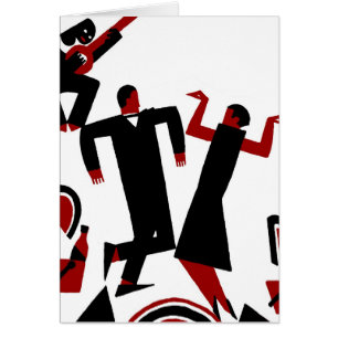 Kopplar ihop den Deco dansen 1925 Hälsningskort