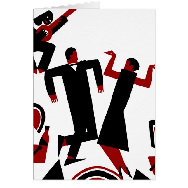 Kopplar ihop den Deco dansen 1925 Hälsningskort (Framsidan)