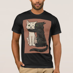 Kopplar ihop den gulliga kyssande katten för tee shirt