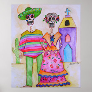 KOPPLAR IHOP DEN MEXICANSKA KONSTNÄREN FÖR DAY O POSTER