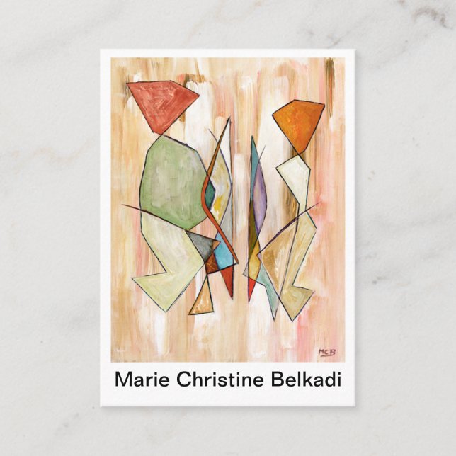 Kopplar ihop konstnärlig färgrik abstrakt för visitkort (Framsida)