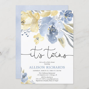 Kopplar samman baby shower, blommigt för neutralt inbjudningar