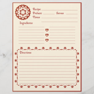 Kopplat av Kärlek Recipe Letterhead