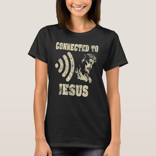 Kopplat till Jesus Christian T Shirt (Framsida)
