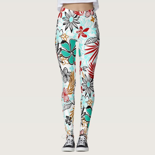 Kopplingar/Blommigt Leggings (Framsida)