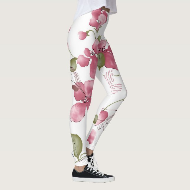 Kopplingar/Blommigt Leggings (Höger)