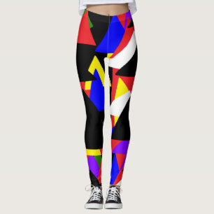 Kopplingar för Abstrakt med flera Färgader Leggings