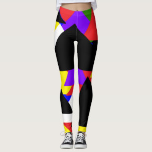 Kopplingar för Abstrakt med flera Färgader Leggings