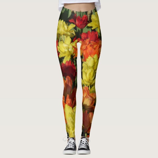 Kopplingar för Blommigt med flera Färgader Leggings (Framsida)