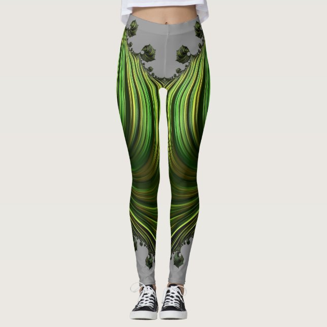 Kopplingar ~ grönt vit ~ Original Leggings (Framsida)