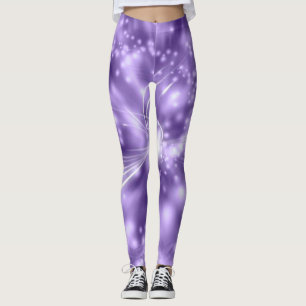 Kopplingar i lila/vitt med spandex/polyester. leggings