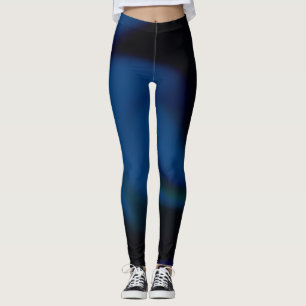 Kopplingar med abstrakt blå och svart utformning leggings
