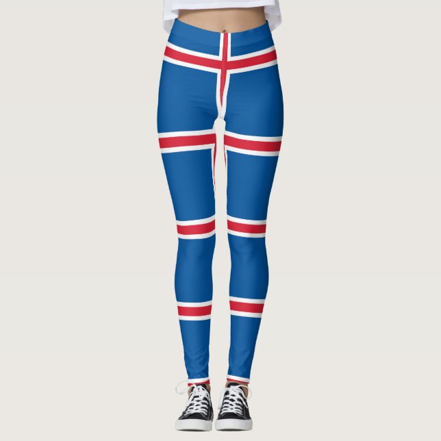 Kopplingar med flagga av Island Leggings (Framsida)