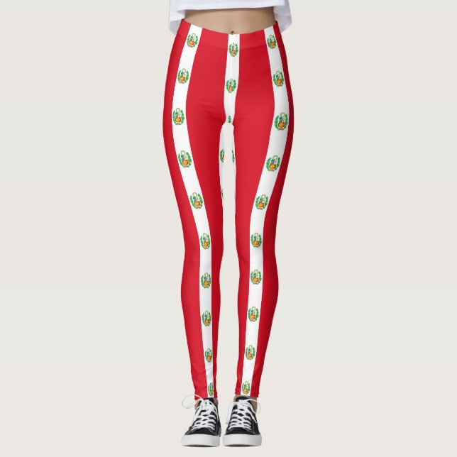 Kopplingar med flagga från Peru Leggings (Framsida)