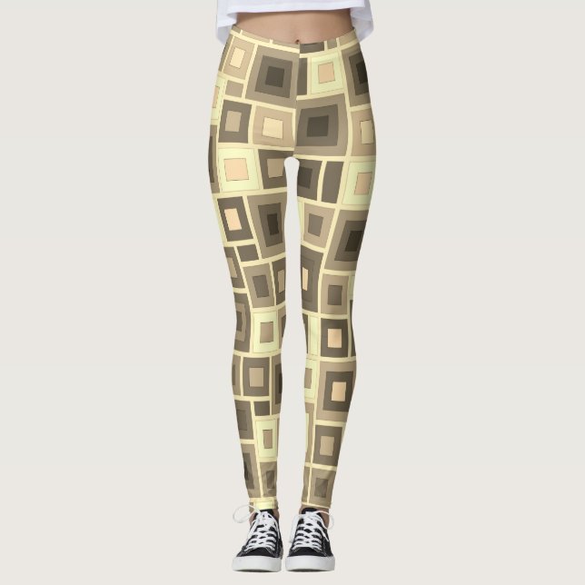 Kopplingar med konst av geometriska former leggings (Framsida)