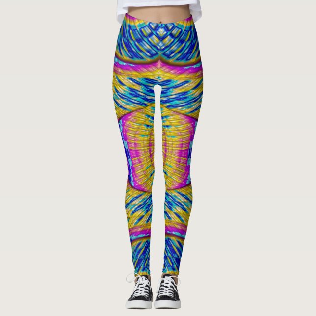 Kopplingar ~ rosa blue gult ~ Original Leggings (Framsida)