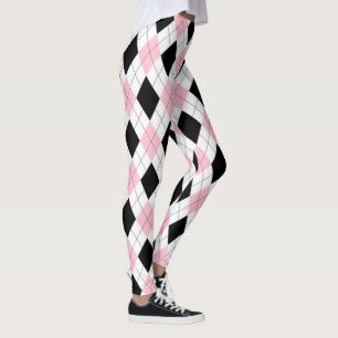 Kopplingar/Rosa och svart diamanter Leggings