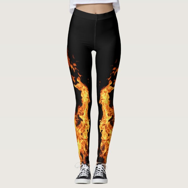 Kopplingsbrandflamtema Leggings (Framsida)