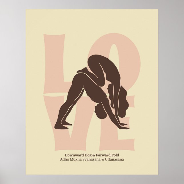 Kopplingsyogapositionstryck | Matisse stil väggkon Poster (Framsidan)