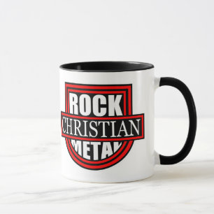 Koppskål i vitt/svart för kristen rock/metal mugg