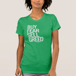 "Köpskräck, Sellgirighet" kvinna utslagsplats Tee Shirt